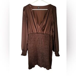 SHEIN Brown  Long Sleeve Dress